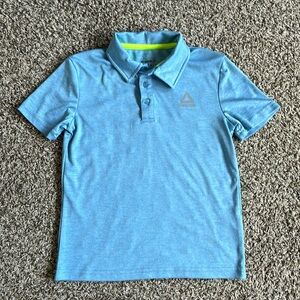 Reebok Light Blue Active Polo Boys, Grey Logo size 5/6